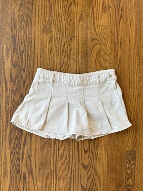 We The Free Cream Pleated Skort